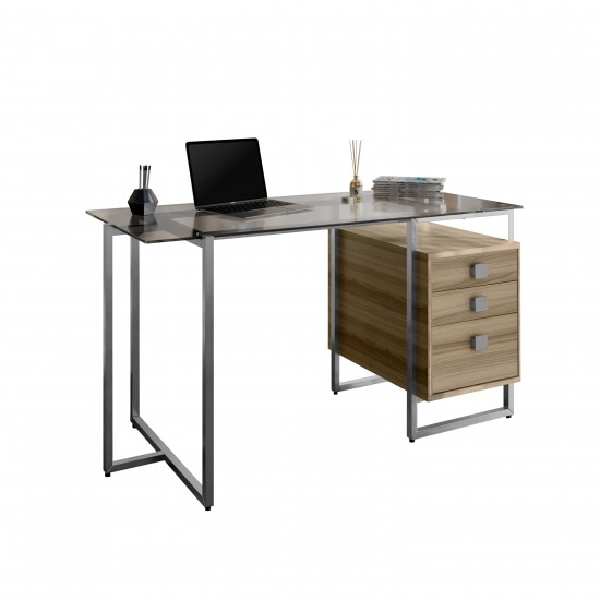 Techni Mobili Oak Computer Desk with Storage