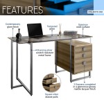 Techni Mobili Oak Computer Desk with Storage