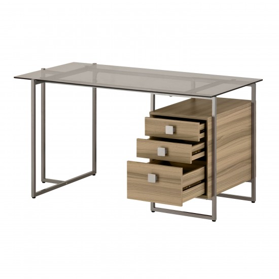 Techni Mobili Oak Computer Desk with Storage