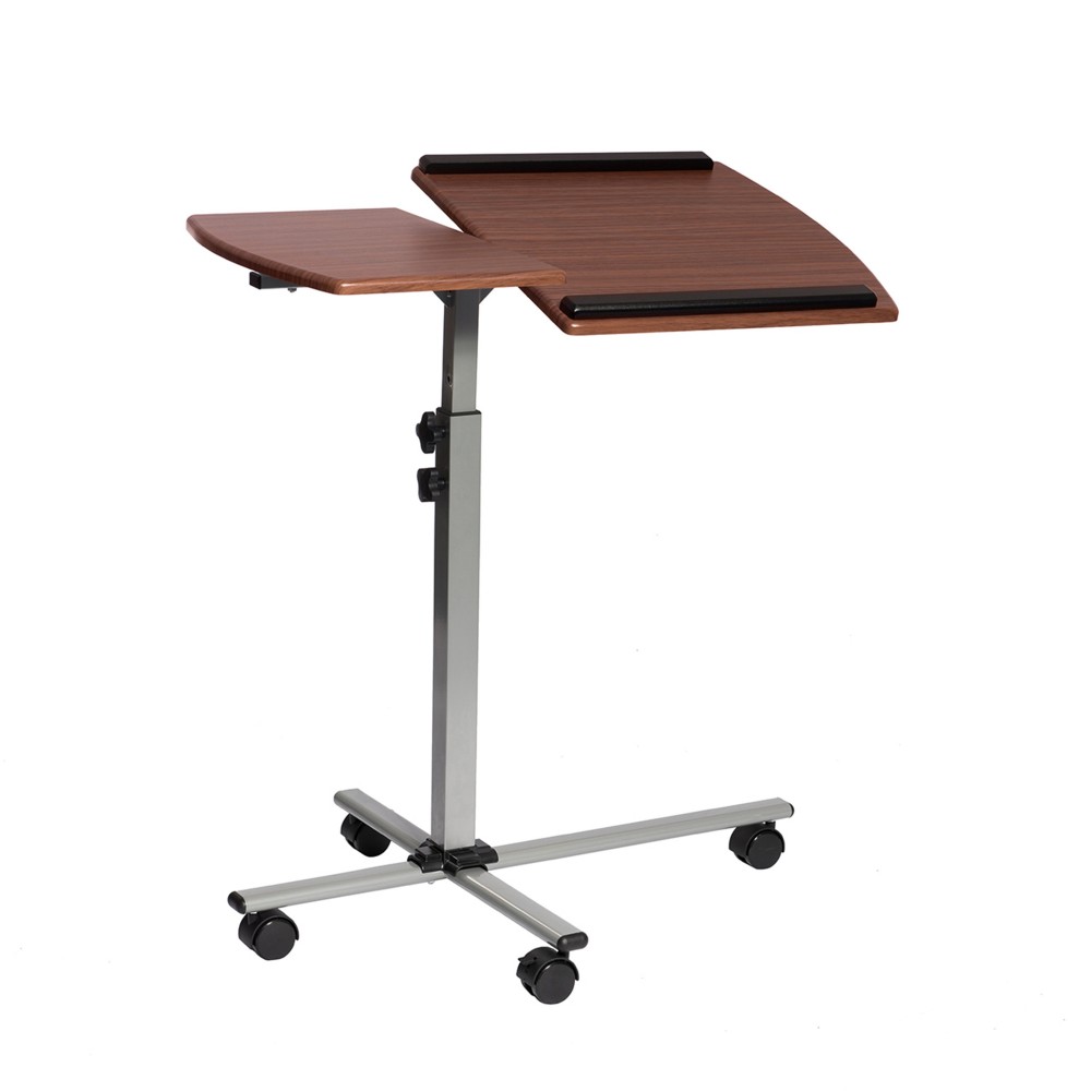 Techni Mobili Rolling Adjustable Laptop Cart, Mahogany