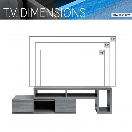 Techni Mobili Adjustable TV Stand Console for TV's Up to 65"