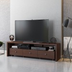 Techni Mobili Elegant TV Stand for TV's Up To 75" with Storage, Hickory