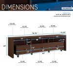 Techni Mobili Elegant TV Stand for TV's Up To 75" with Storage, Hickory