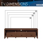 Techni Mobili Elegant TV Stand for TV's Up To 75" with Storage, Hickory