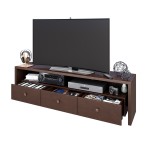 Techni Mobili Elegant TV Stand for TV's Up To 75" with Storage, Hickory