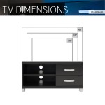 Techni Mobili Modern TV Stand with Storage (2 Drawers) for TVs Up To 40", Black