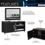 Techni Mobili Modern TV Stand with Storage (1 Cabinet) for TVs Up To 40", Black