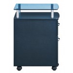 Techni Mobili Rolling File Cabinet with Glass Top, Graphite