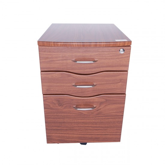 Techni Mobili Rolling Storage and File Cabinet, Mahogany