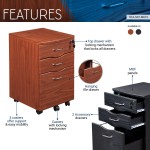 Techni Mobili Rolling Storage and File Cabinet, Mahogany