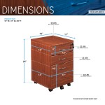 Techni Mobili Rolling Storage and File Cabinet, Mahogany