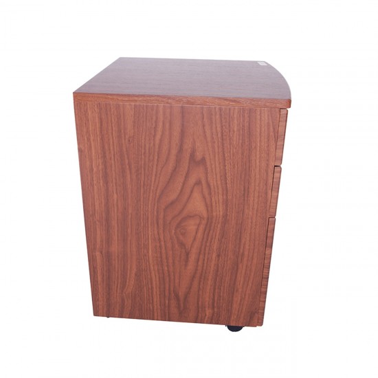 Techni Mobili Rolling Storage and File Cabinet, Mahogany