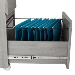 Techni Mobili Rolling Two Drawer Vertical Filing Cabinet with Lock and Storage, Grey