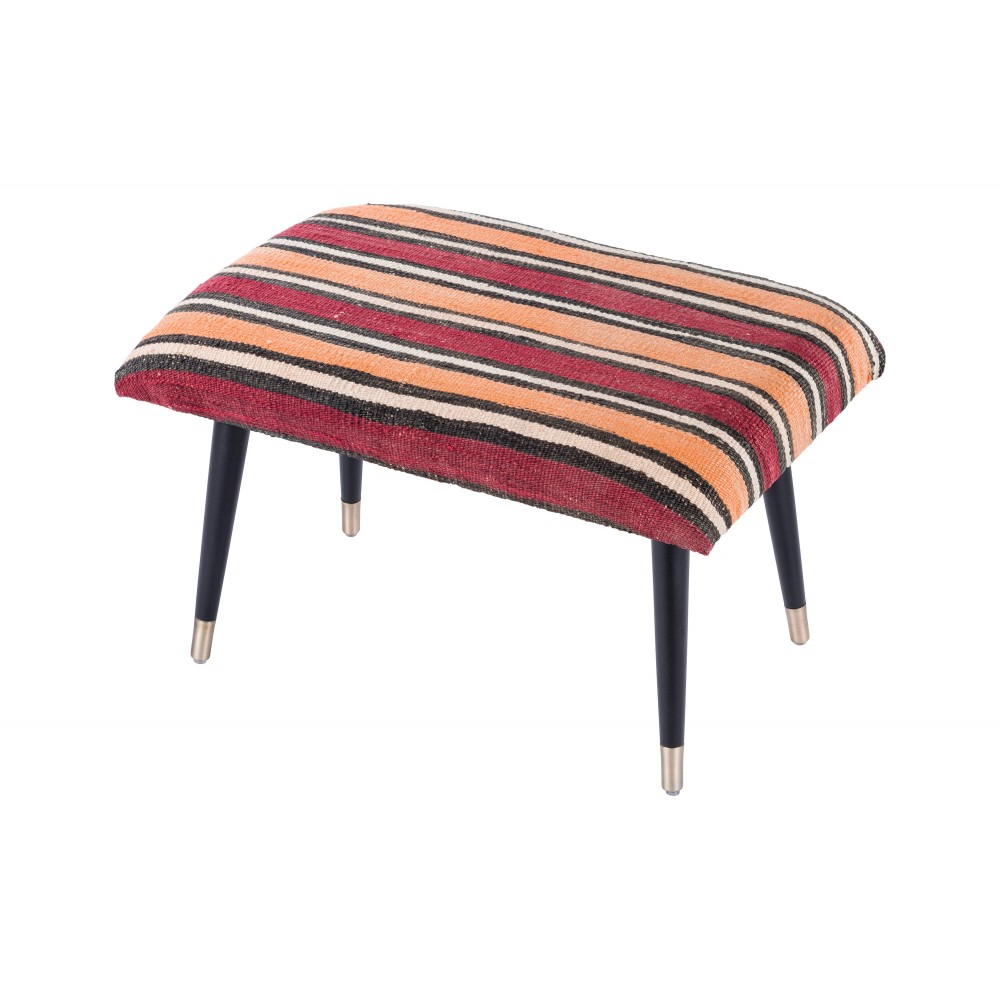 Pasargad Home Bosphorus Collection Vintage Kilim Cover Ottoman Pasargad Home Bosphorus Collection Vintage Kilim Cover Ottoman