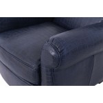Pasargad Home Vicenza Collection Leather Wing Chair, Blue