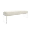 Pasargad Home Tribecca Acrylic & Velvet Bench, Ivory