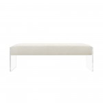 Pasargad Home Tribecca Acrylic & Velvet Bench, Ivory