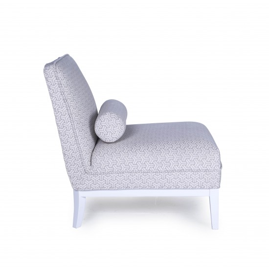 Pasargad Home Firenze Collection Upholster Lounge Chair with Pillow