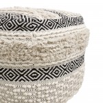 Pasargad Home Grandcanyon Cotton Pouf (Ivory/Black)