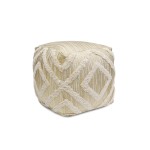 Pasargad Home Grandcanyon Cotton Pouf (Ivory)