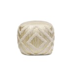 Pasargad Home Grandcanyon Cotton Pouf (Ivory)