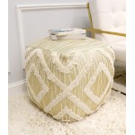 Pasargad Home Grandcanyon Cotton Pouf (Ivory)