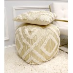 Pasargad Home Grandcanyon Cotton Pouf (Ivory)