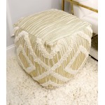 Pasargad Home Grandcanyon Cotton Pouf (Ivory)