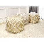 Pasargad Home Grandcanyon Cotton Pouf (Ivory)