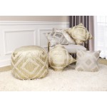 Pasargad Home Grandcanyon Cotton Pouf (Ivory)