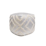 Pasargad Home Grandcanyon Cotton Pouf (Silver)