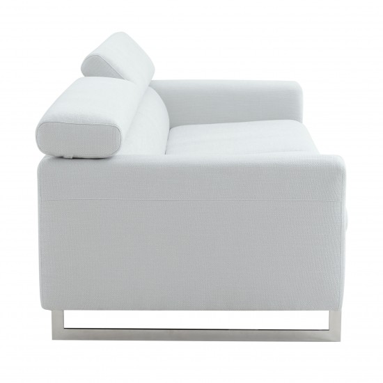 Pasargad Home Serena Modern Silver Sofa with Silver Leg