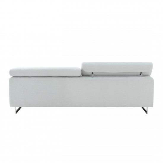 Pasargad Home Serena Modern Silver Sofa with Silver Leg