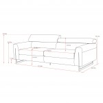 Pasargad Home Serena Modern Silver Sofa with Silver Leg