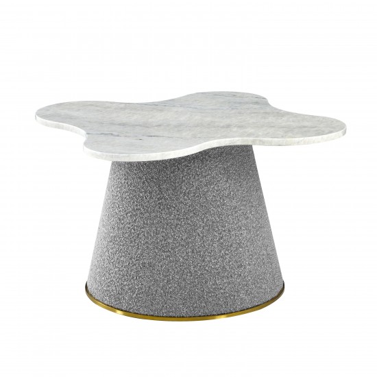 Simona Marble Top Side Table with Gold Stainless Steel Base PLZ-220G-S