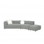 Pasargad Home Portfino Modern Sectional Sofa with 2 Fur Pillow