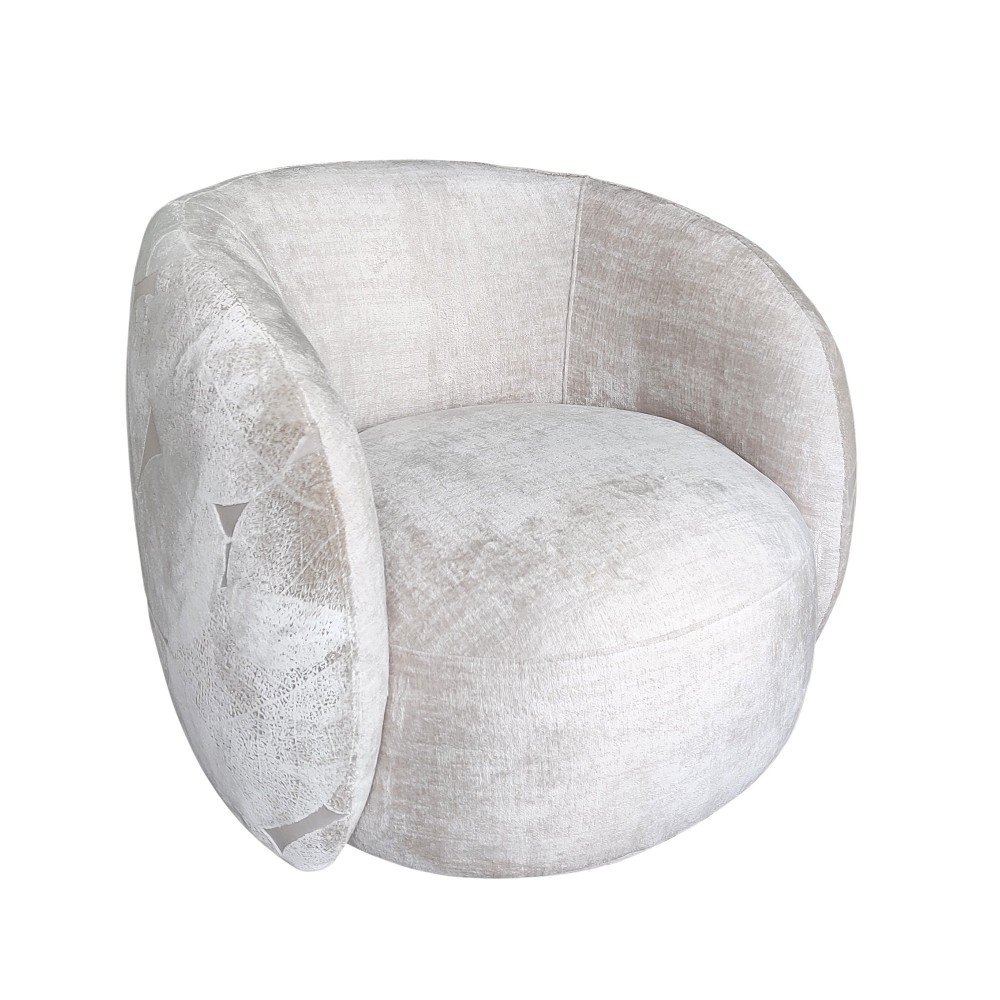 Pasargad Home Napoli Collection Modern Swivel Armchair