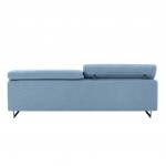 Pasargad Home Serena Modern Blue Sofa with Silver Leg