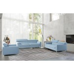 Pasargad Home Serena Modern Blue Sofa with Silver Leg