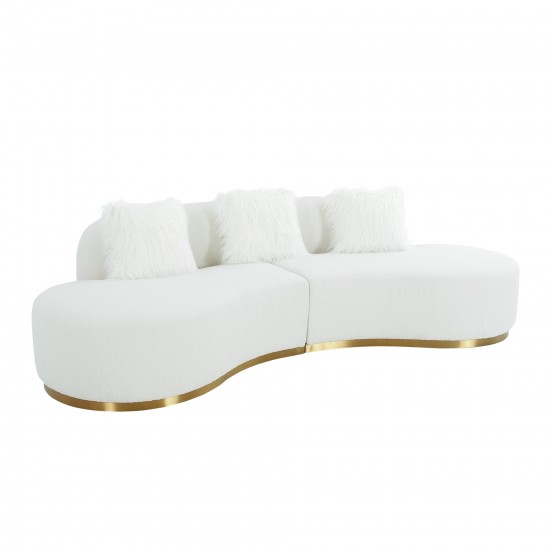 Pasargad Home Simona Modern Curved Sofa