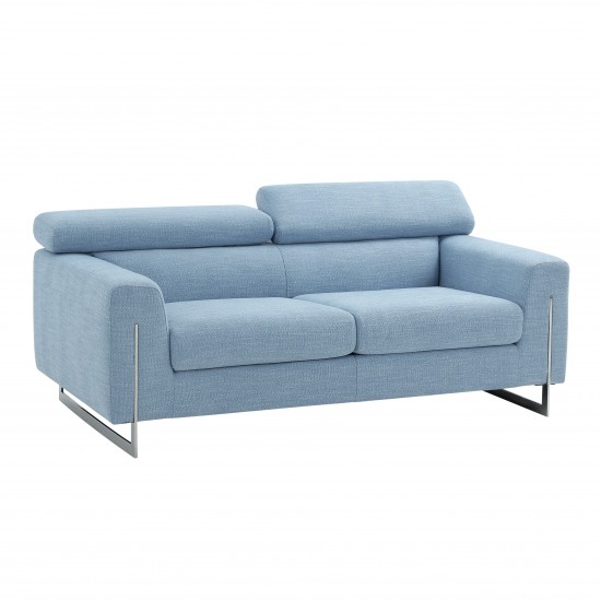 Pasargad Home Serena Modern Sofa (Blue Loveseat)