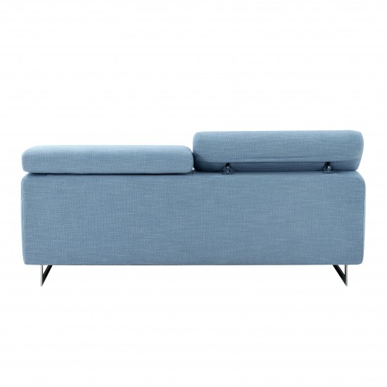 Pasargad Home Serena Modern Sofa (Blue Loveseat)