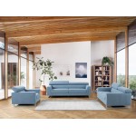 Pasargad Home Serena Modern Sofa (Blue Loveseat)