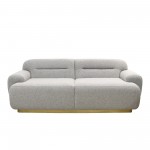 Pasargad Home Giovani Textured Poly Fabric Sofa With Gold Legs