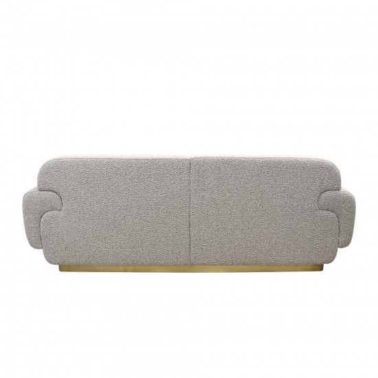 Pasargad Home Giovani Textured Poly Fabric Sofa With Gold Legs