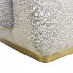 Pasargad Home Giovani Textured Poly Fabric Sofa With Gold Legs