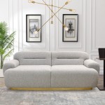 Pasargad Home Giovani Textured Poly Fabric Sofa With Gold Legs