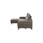 Modern Bari Sectional Sofa with Push Back Functional, Left Facing Grey Color