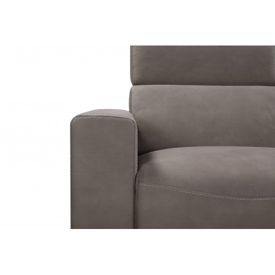 Modern Bari Sectional Sofa with Push Back Functional, Left Facing Grey Color