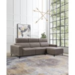 Modern Bari Sectional Sofa with Push Back Functional, Left Facing Grey Color